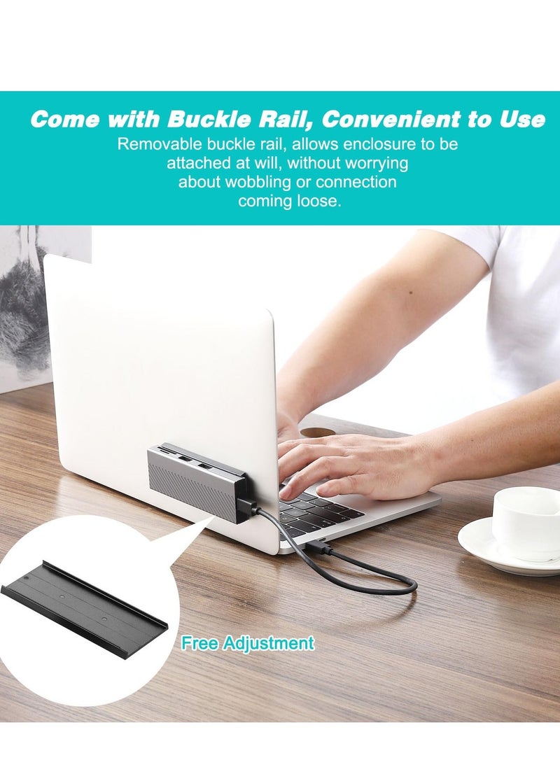 حاوية NVMe، حاوية FARBOKO M.2 قابلة لل USB3.2/ USB3.1 Gen2 10Gbps مع 2 منفذ USB2.0 وقارئ بطاقة SD/TF لـ M.2 NVMe/SATA SSD في 2242/2260/2280 - Image 3