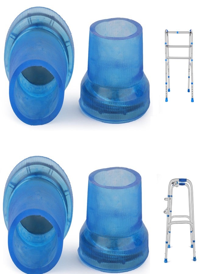 iwalk; Changing Lives iwalk Mobility Folding Walker Silicone Rubber Ferrule Universal - 4PCS (Size 29MM), Blue - Image 1