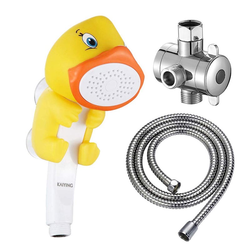 KAIYING Childrens Handheld Shower HeadCartoon Water Flow Spray Shower Head Baby Kids Toddler Bath Bathing Accessories I ShowerheadDuckieHoseDiverter