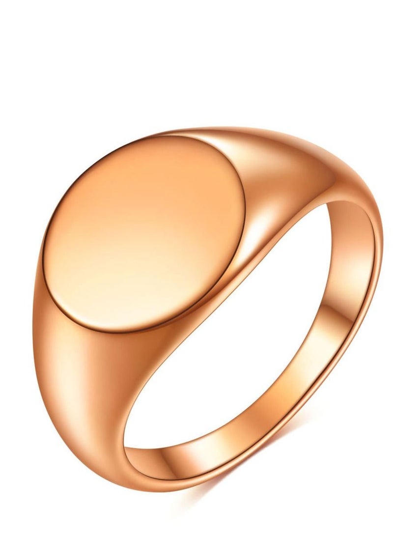Loquat Stainless Steel Solid Polished Signet Ring