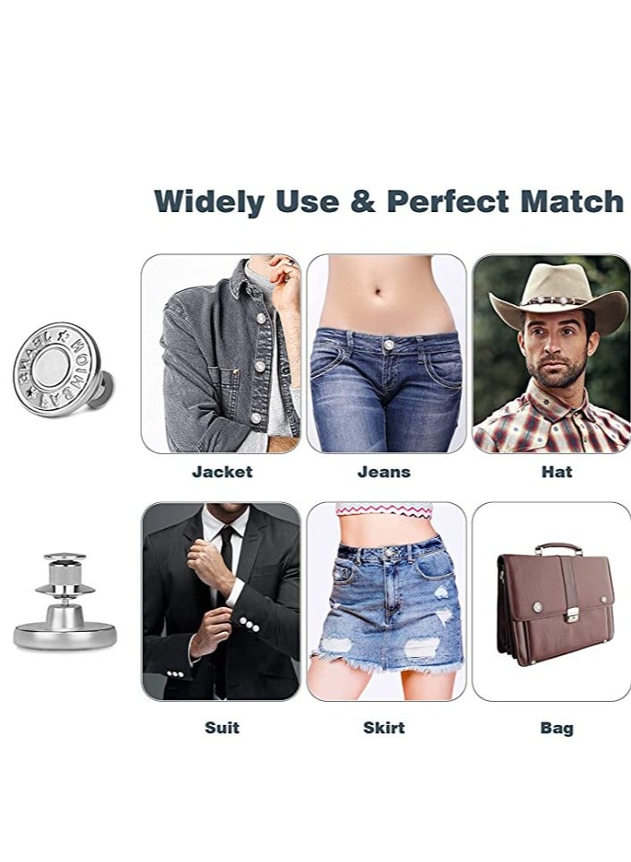 Button Pins For Jeans 8 Sets No Sew Replacement Jean Pins17Mm Metal Snaps Press Studs Detachable Reusable - Image 3