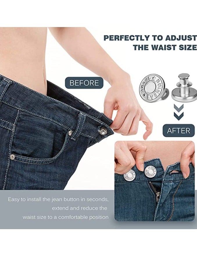 Button Pins For Jeans 8 Sets No Sew Replacement Jean Pins17Mm Metal Snaps Press Studs Detachable Reusable - Image 4
