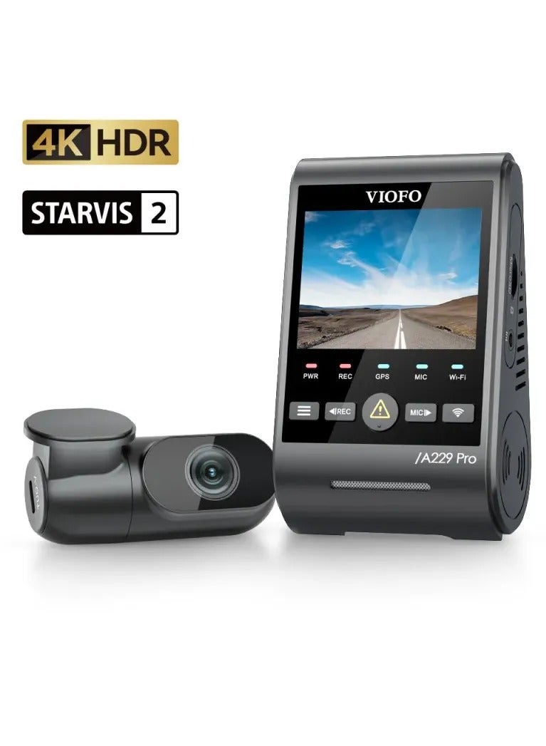 Viofo Front & Rear (4K+2K) 2.4'' HD Screen - Sony's latest STARVIS 2 Dash Cam with Voice Control | VIOFO A229 PRO 2CH - Image 2