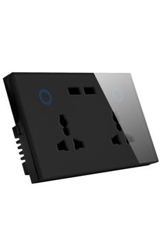 Eazyliv Eazyliv Tuya WIFI Smart USB Wall Socket UK Electrical Plug Outlet 13A Power Touch Switch With Energy Monitoring Wireless Control Work with Alexa Google Home (Black, Double Socket + 2 USB Port)  - Image 1