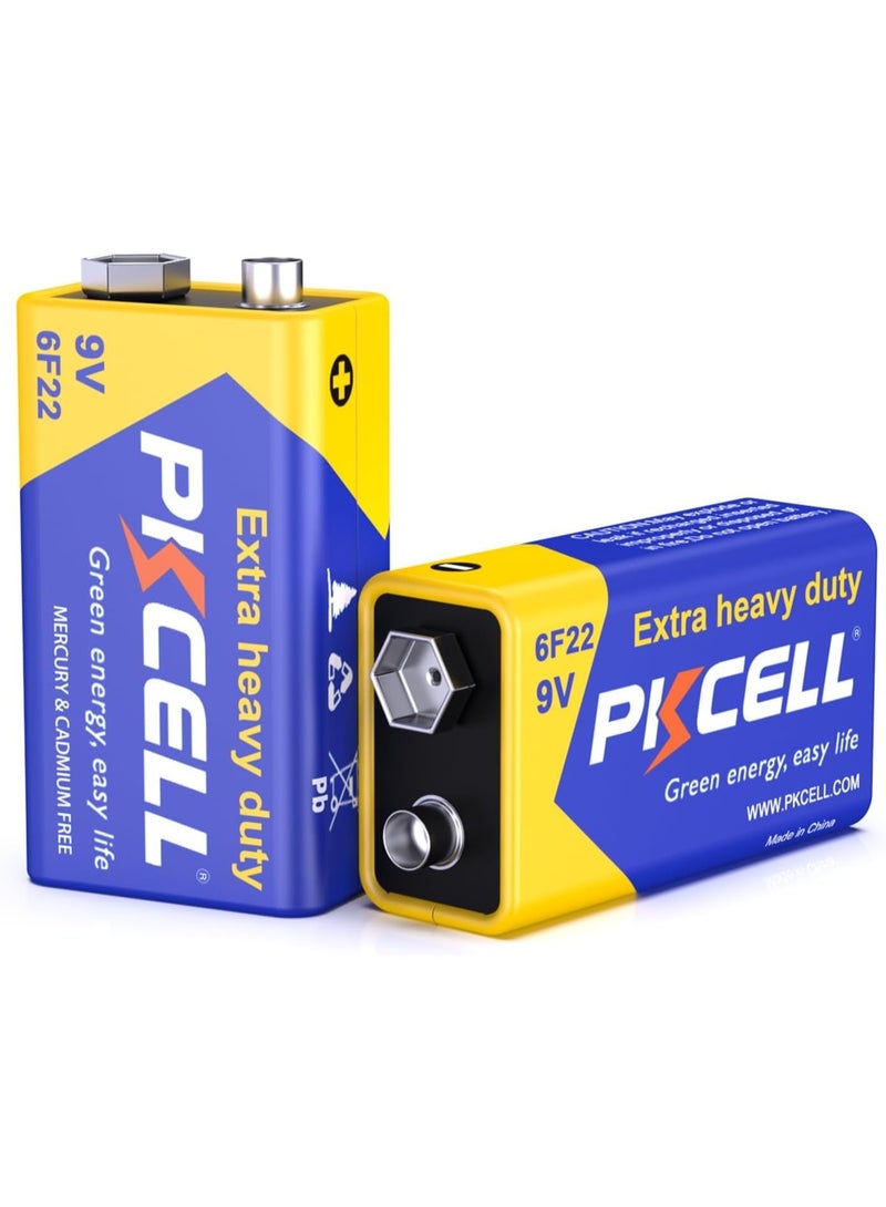 بي كي سيل 9 Volt Battery, 2 Pack 9V Batteries for Smoke Detector, Alarms - Image 1