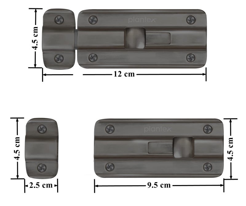 Plantex Premium Heavy Duty Door Stopper/Door Lock Latch for Home and Office Doors - Pack of 20 (Satin Black-Matt) - Image 3