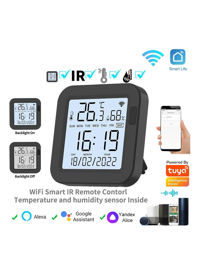 Smart IR Remote Control with Temperature Humidity Sensor Tuya Wifi Universal Remote Controller with Backlight - Image 1