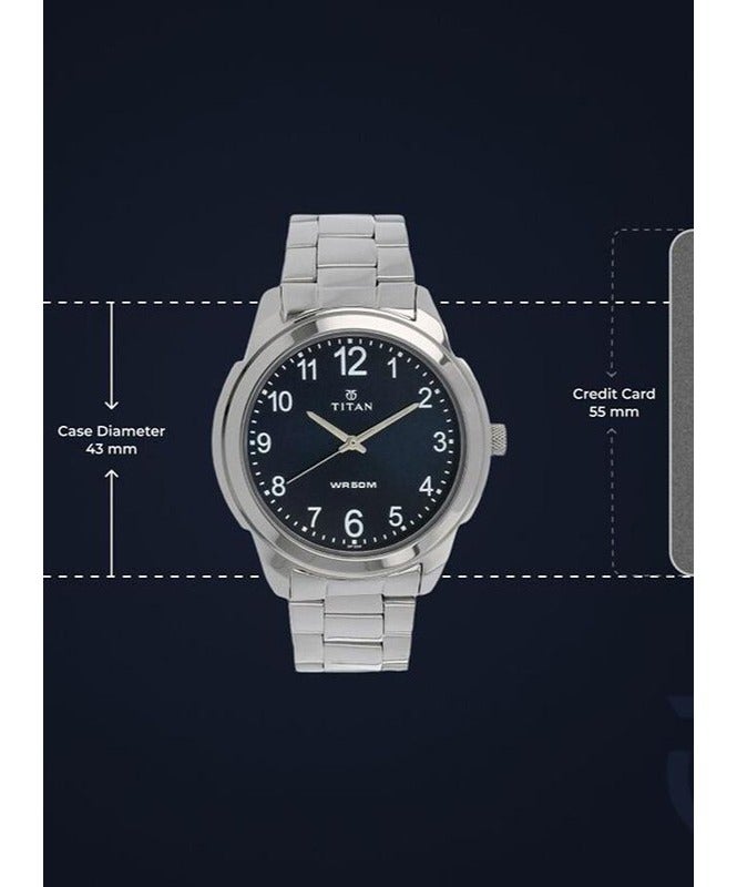 Titan Analog Blue Dial Stainless Steel Strap watch for Men 1585sm05 - Image 3