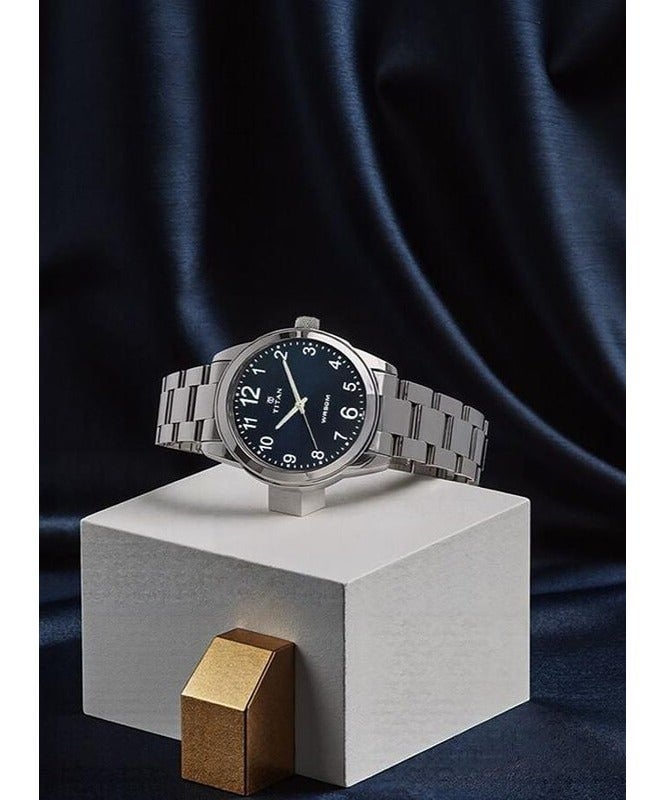 Titan Analog Blue Dial Stainless Steel Strap watch for Men 1585sm05 - Image 2