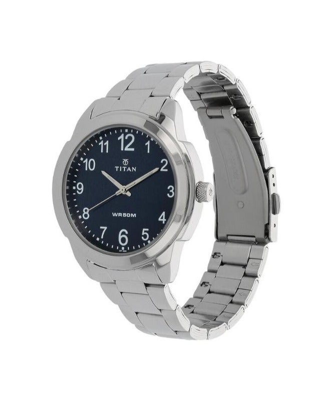 Titan Analog Blue Dial Stainless Steel Strap watch for Men 1585sm05 - Image 1
