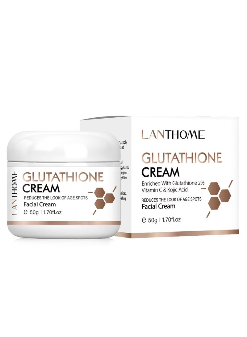 Lanthome Glutathione White Cream Dark Spot Corrector for Face and Body Dark Spot Fade Cream Enhanced with Advanced Ingredients Improve Skin Smooth Wrinkles and Enhances Skin Radiance 50g - Image 1