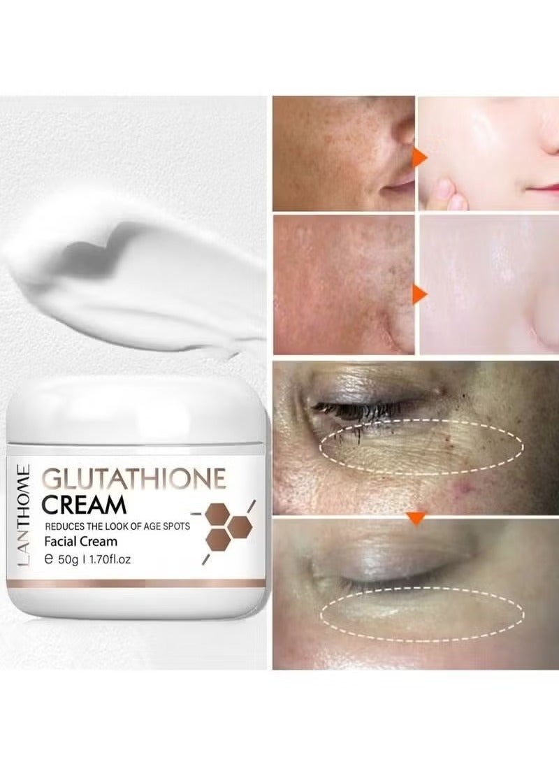 Lanthome Glutathione White Cream Dark Spot Corrector for Face and Body Dark Spot Fade Cream Enhanced with Advanced Ingredients Improve Skin Smooth Wrinkles and Enhances Skin Radiance 50g - Image 4