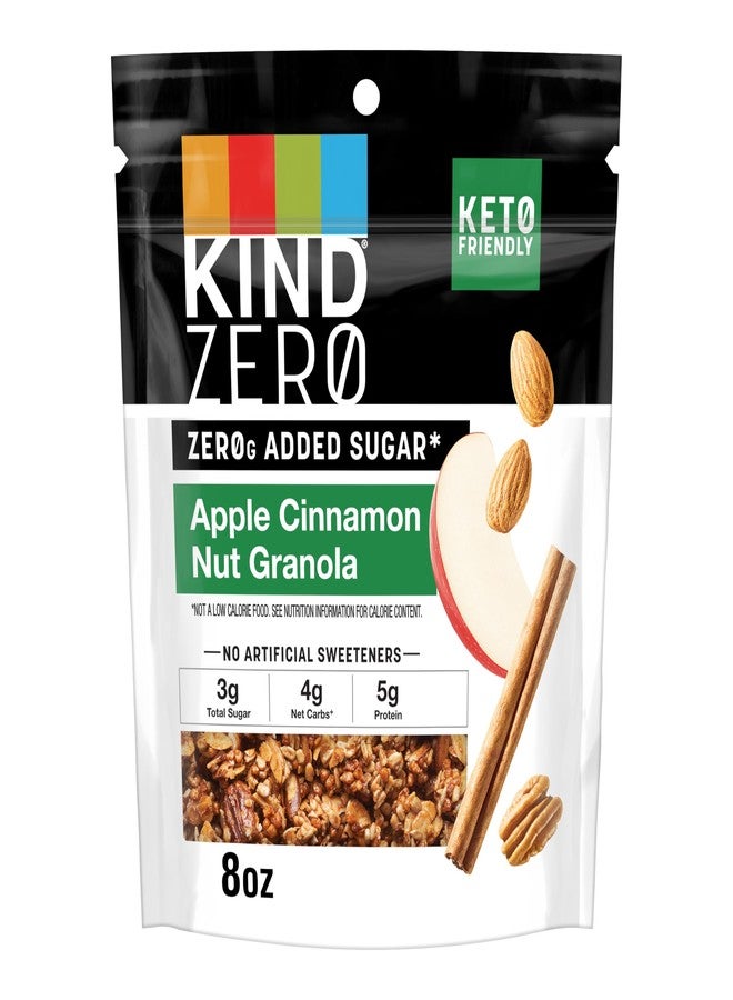 KIND Zero Added Sugar Granola, Apple Cinnamon Nut, Healthy Snacks, Good Source of Fiber, Gluten Free, Low Sugar, 5g Protein, 5 Count - Image 1