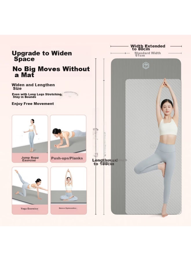 JD.com Jd Jingzao Yoga Mat For Men And Women, Fitness Mat For Children, Dance Mat, Thickened 185*80cm Floor Mat For Home Use, 10mm Sandstone Gray - Image 3
