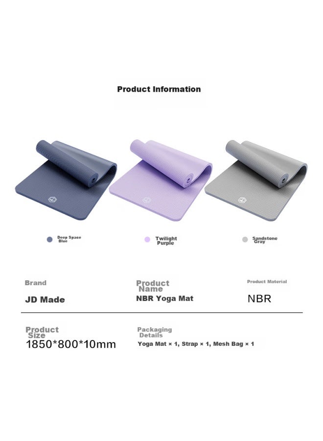 JD.com Jd Jingzao Yoga Mat For Men And Women, Fitness Mat For Children, Dance Mat, Thickened 185*80cm Floor Mat For Home Use, 10mm Sandstone Gray - Image 5