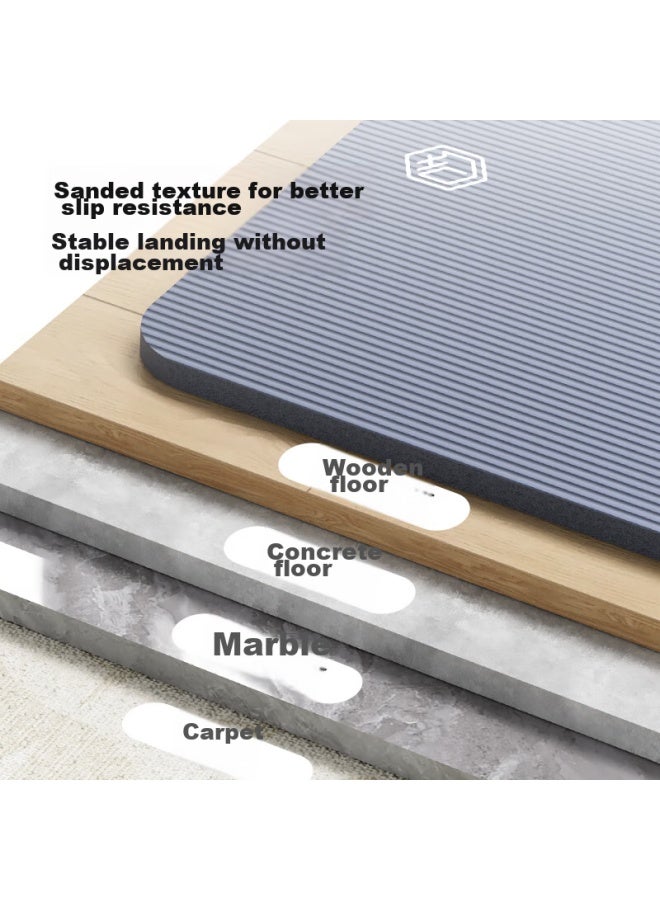 JD.com Jd Jingzao Yoga Mat For Men And Women, Fitness Mat For Children, Dance Mat, Thickened 185*80cm Floor Mat For Home Use, 10mm Sandstone Gray - Image 4