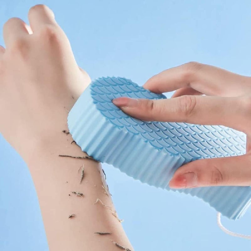 ZEVON إسفنجة الاستحمام الكبيرة زيفون فائقة النعومة، إسفنجة تقشير فائقة النعومة 3D للبالغين والأطفال والنساء الحوامل، قابلة لإعادة الاستخدام (مقشر الجسم - عبوة من 1) (عبوة من 3) - Image 1