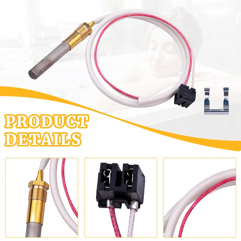 XDDPRO 750mv Thermopile Senor Assembly Replacement Fit for Rheem Ruud Richmond Water Heaters Pilot Burner Gas Water Heater Thermocouple Sensor Type Replace SP20824 SP20754 SP21058 SP20800 SP21096 SP20739 - Image 3
