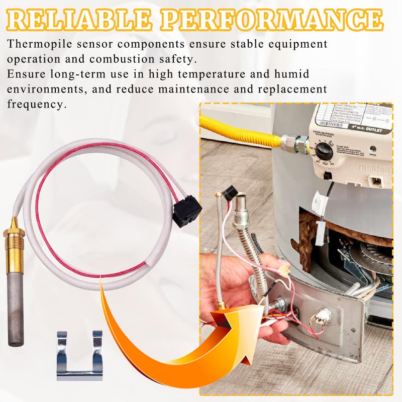 XDDPRO 750mv Thermopile Senor Assembly Replacement Fit for Rheem Ruud Richmond Water Heaters Pilot Burner Gas Water Heater Thermocouple Sensor Type Replace SP20824 SP20754 SP21058 SP20800 SP21096 SP20739 - Image 4