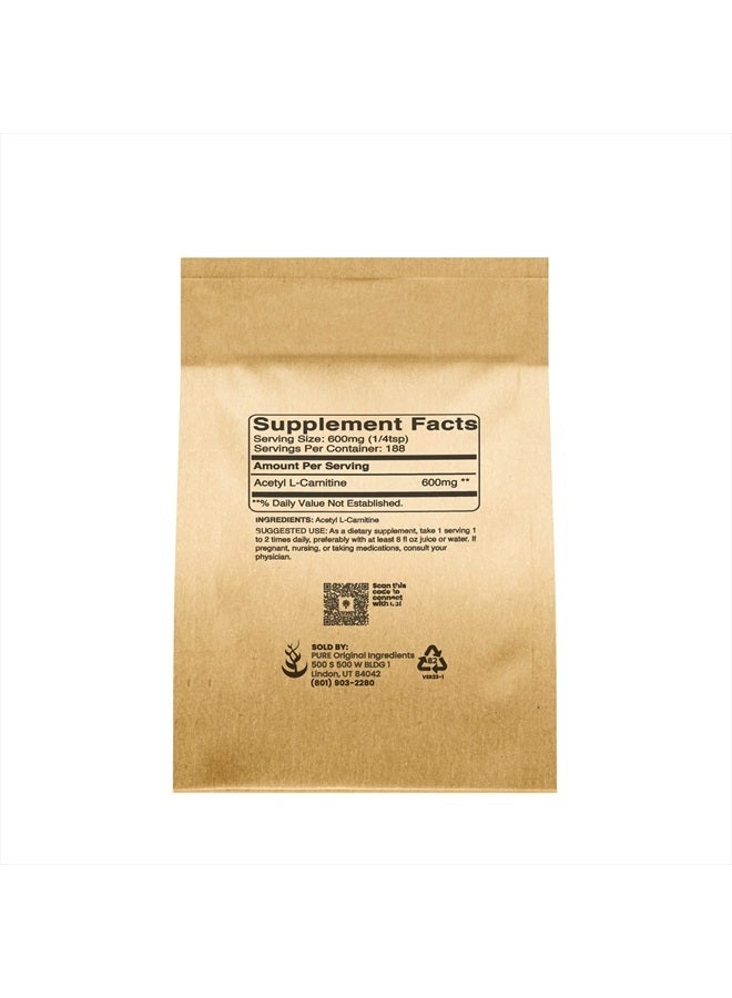 PURE ORIGINAL INGREDIENTS مكونات أصلية نقية أسيتيل L-كارنيتين (4 أونصات) ALCAR، مكمل مسحوق الأحماض الأمينية - Image 2
