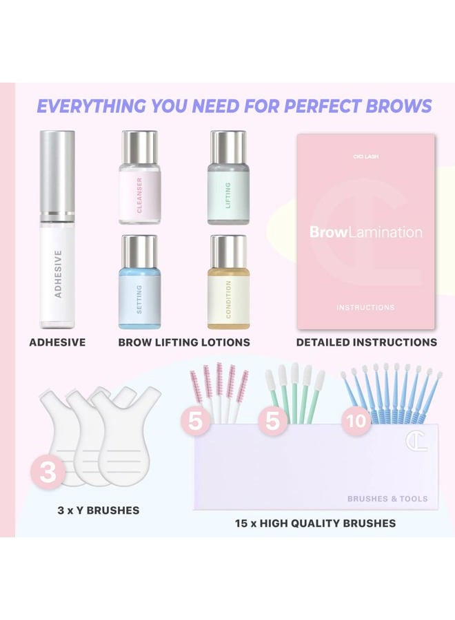 CICI Lash Brow Lamination Kit by CICI | Professional Instant DIY Eyebrow Lamination Lift Kit with Keratin Conditioning for Fuller, Thicker, Beautiful Brows | Easy to Use & Long Lasting Results - Image 4