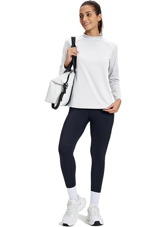 Women's Thermal Shirts Mock Turtle Neck Long Sleeve Undershirt Fleece Warm Athletic Tops Winter Base Layer - Image 5