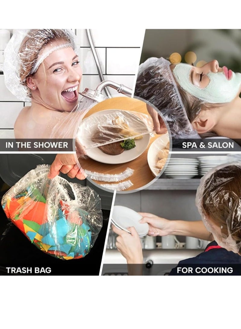 30pcs Disposable Shower Caps, Transparent Travel Shower Caps, Large Plastic Hair Caps for Women Home Hotel Use Large Size - Image 4