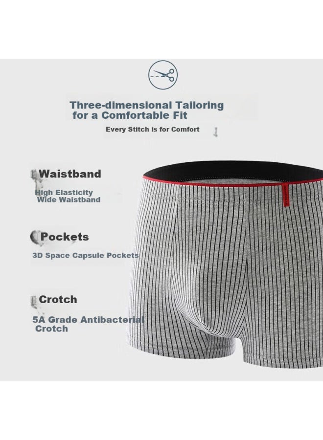 Good Man Visit Men's Cotton Cool Feeling Antibacterial Underwear High-end Boxer Briefs Loose Plus Size Wide-angle Short Underpants - Image 4