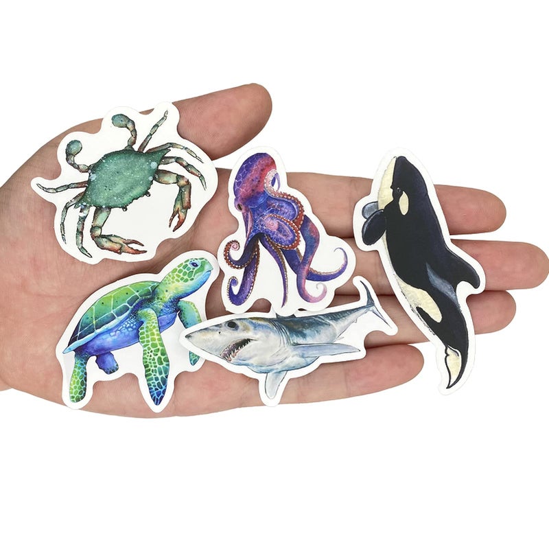 Aowplc 100 Pcs Ocean Animal Stickers, Waterproof Vinyl Sea Life Sticker Pack - Image 5