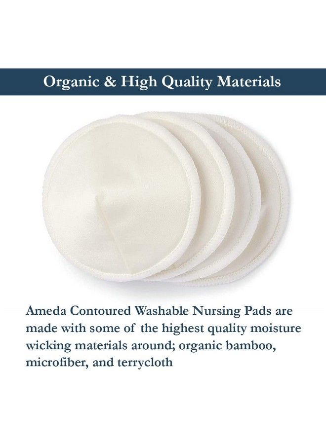 Ameda Contoured Washable Nursing Pads 10 Pairs (20 Count) Breastfeeding Supplies Reusable Breast Pads With Organic Bamboo Material & Mesh Laundry Bag Longlasting Leakage Protection - Image 5