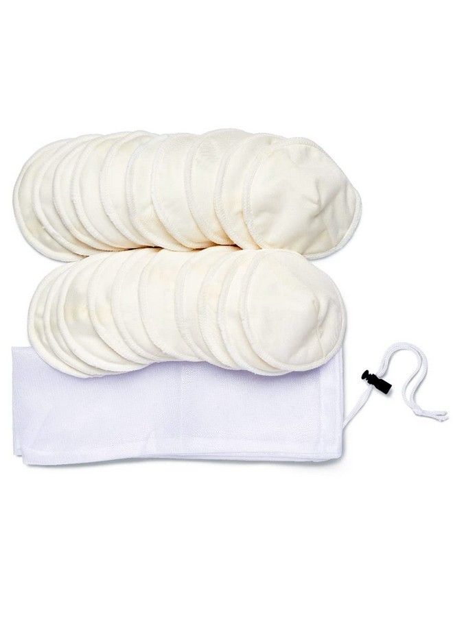 Ameda Contoured Washable Nursing Pads 10 Pairs (20 Count) Breastfeeding Supplies Reusable Breast Pads With Organic Bamboo Material & Mesh Laundry Bag Longlasting Leakage Protection - Image 2