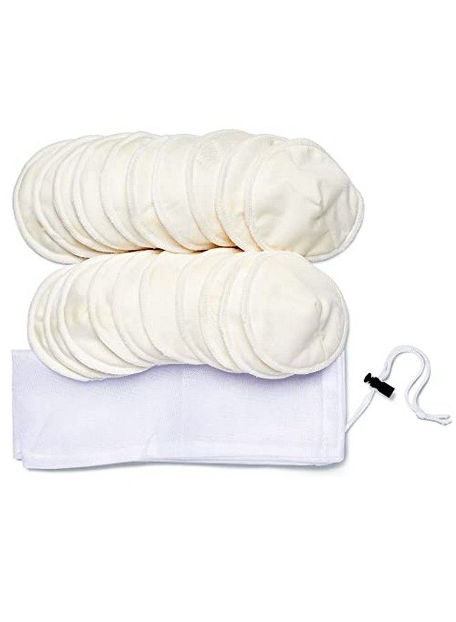 Ameda Contoured Washable Nursing Pads 10 Pairs (20 Count) Breastfeeding Supplies Reusable Breast Pads With Organic Bamboo Material & Mesh Laundry Bag Longlasting Leakage Protection - Image 1