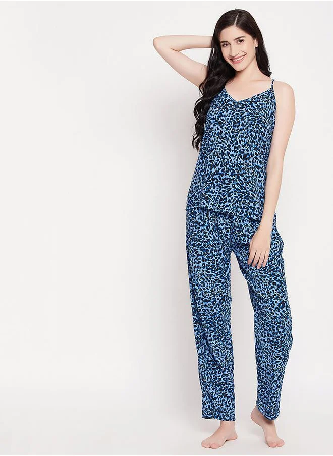 Clovia Animal Print Cami Top & Pyjama Set