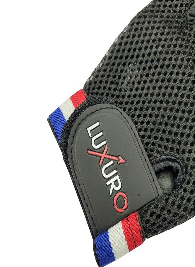 LUXURO قفازات لوكسورو الرياضية لرفع الأثقال، والتمارين الرياضية، ورفع الأثقال، واللياقة البدنية، واللياقة البدنية، وقفازات رياضية (أسود) - Image 3