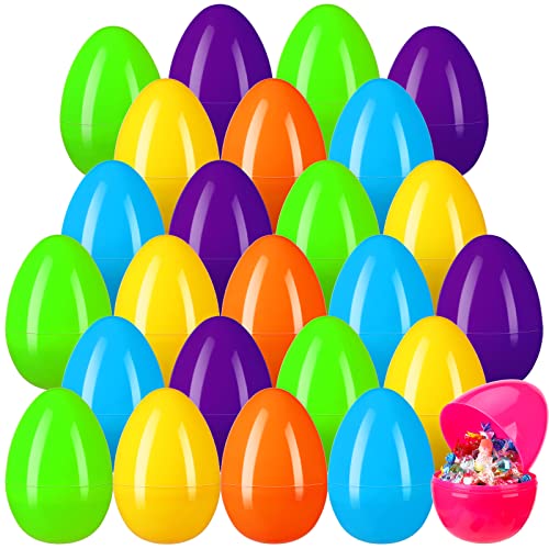 Haull 24 Pcs 6 Inch Jumbo Easter Eggs Bulk Colorful Bright Plastic Eggs Empty Fillable Large Easter Eggs Decorative for Egg Hunt Basket Stuffers Game Supplies Party Favor - Image 1