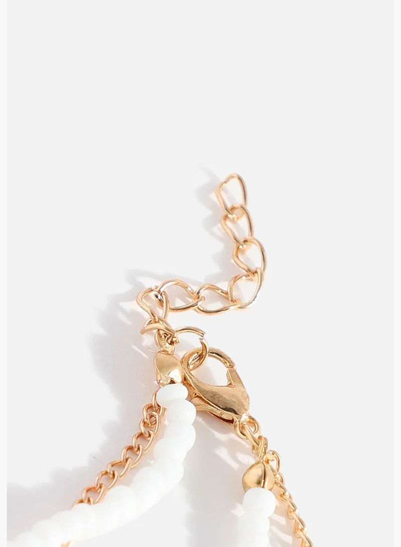 SOHI Gold Plated Beads Necklace