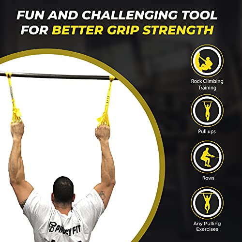 Core Prodigy Talon Pull Up Grip Strength Straps - Nylon Finger and Thumb Loops for Grip Training, Rock Climbing, Hand and Arm Strengthener (Black) - Image 2