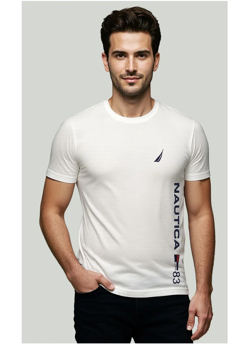 NAUTICA Plain Regular Fit Premium Cotton Crew Neck T-shirt