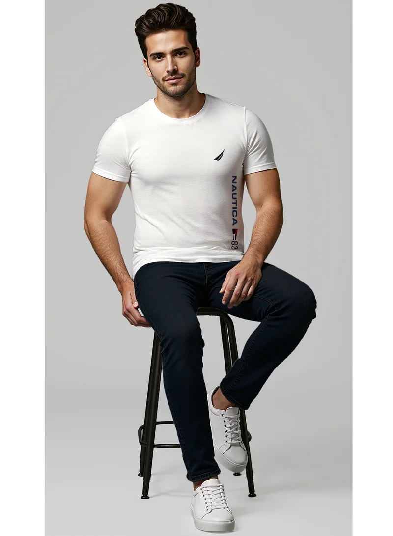 NAUTICA Plain Regular Fit Premium Cotton Crew Neck T-shirt