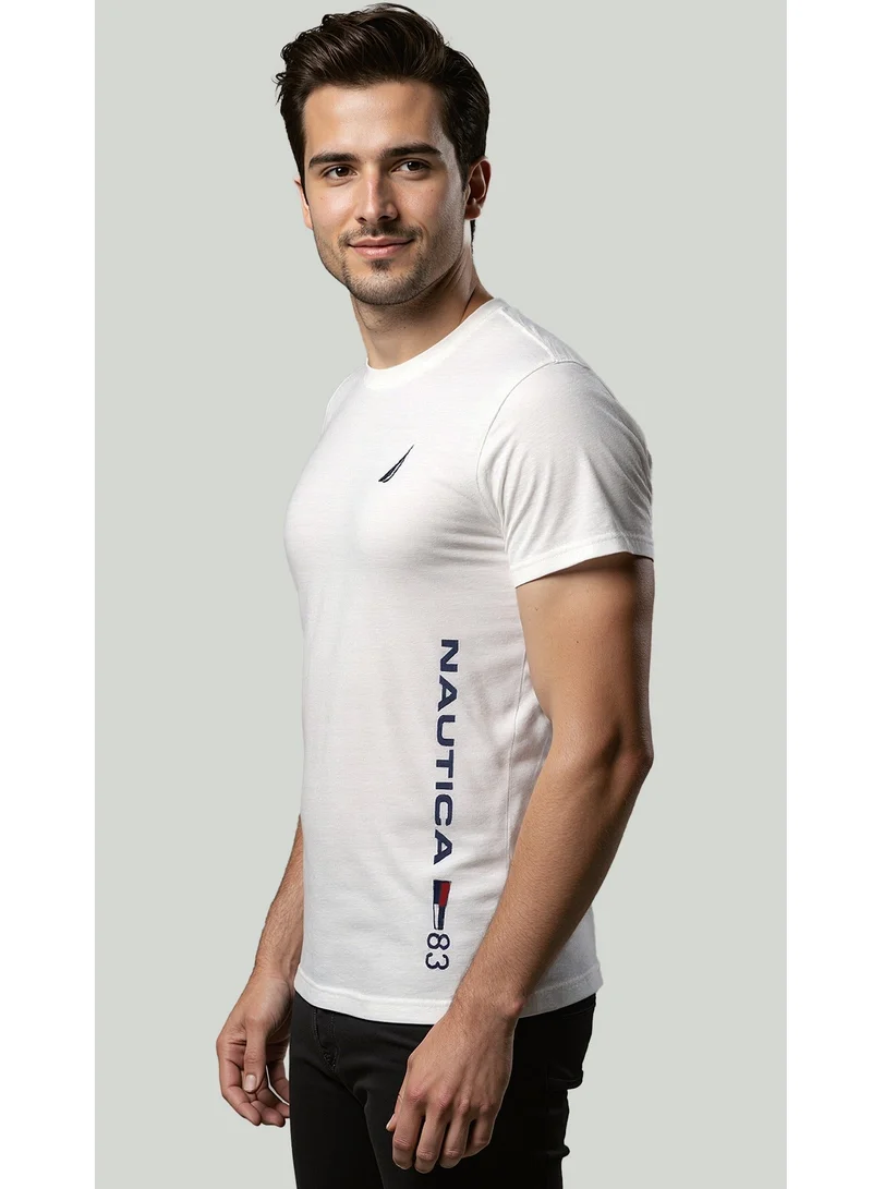 نوتيكا تيشيرت قطن سادة بقصة عادية برقبة دائرية