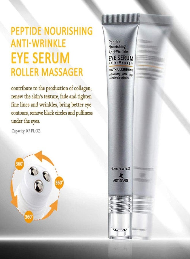 MIESCHER Eye Peptide Serum Massage Roller Nourishing Relieve Loose Eye Bags Dark Circles Skin Care Under Eye Cream for Fine Wrinkles and Puffiness Daily Skincare(Nourishing Grey) - Image 2