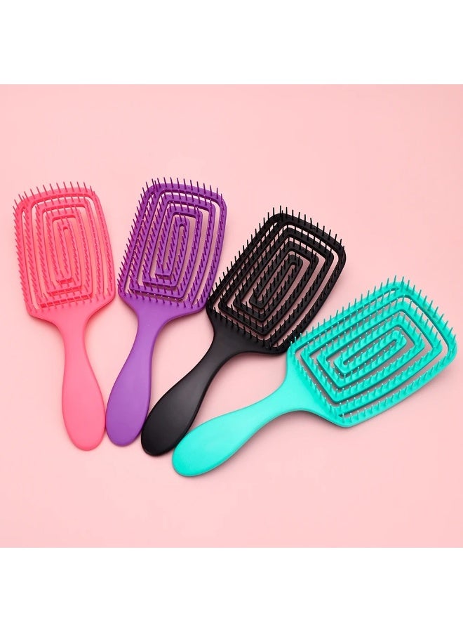 Hair Detangler Brush – Curved Vented Brush for Thick Hair, Anti-Static Maze Shape Detangling Comb, Lightweight & Ergonomic, Pain-Free Hair Straightener Brush for Women, Men, and Kids, Suitable for All Curl Types and Wigs - Image 4