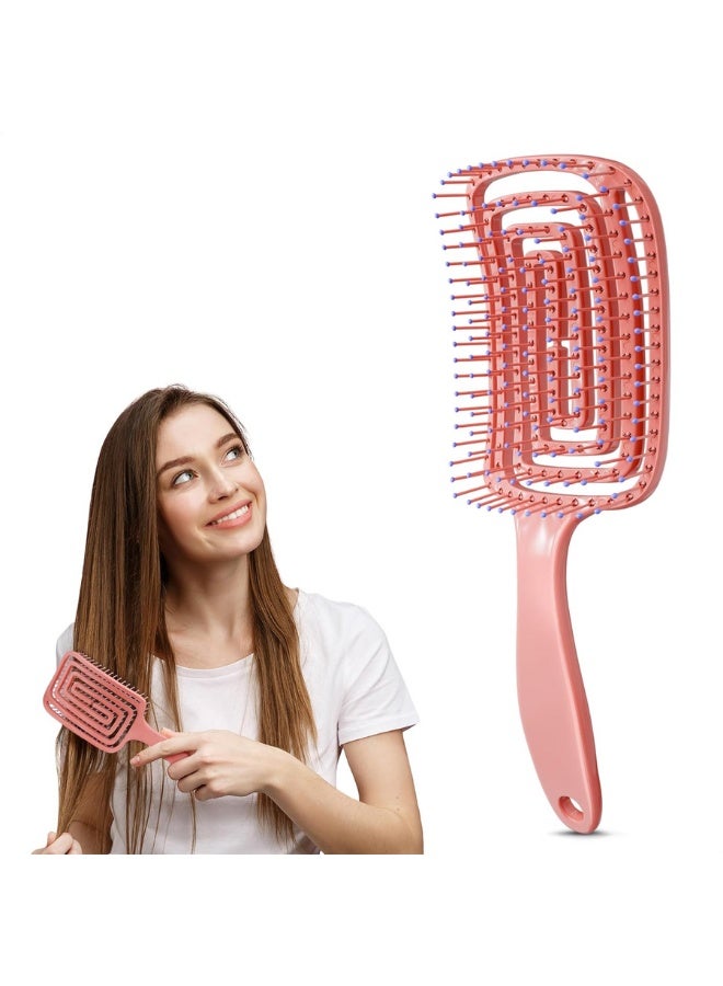 Hair Detangler Brush – Curved Vented Brush for Thick Hair, Anti-Static Maze Shape Detangling Comb, Lightweight & Ergonomic, Pain-Free Hair Straightener Brush for Women, Men, and Kids, Suitable for All Curl Types and Wigs - Image 1