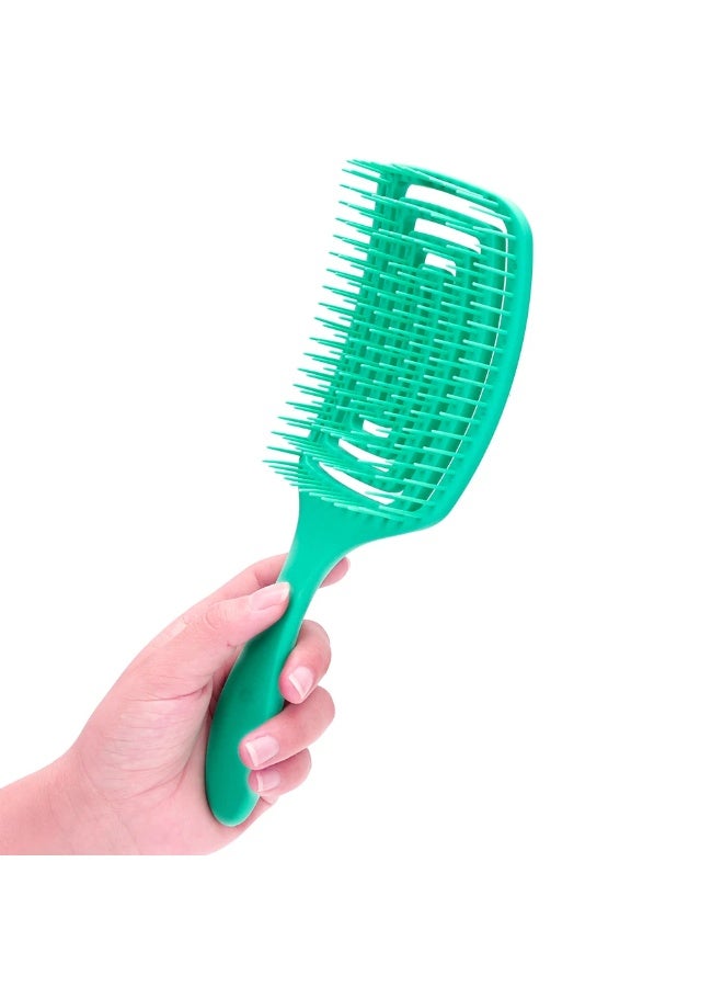 Hair Detangler Brush – Curved Vented Brush for Thick Hair, Anti-Static Maze Shape Detangling Comb, Lightweight & Ergonomic, Pain-Free Hair Straightener Brush for Women, Men, and Kids, Suitable for All Curl Types and Wigs - Image 3