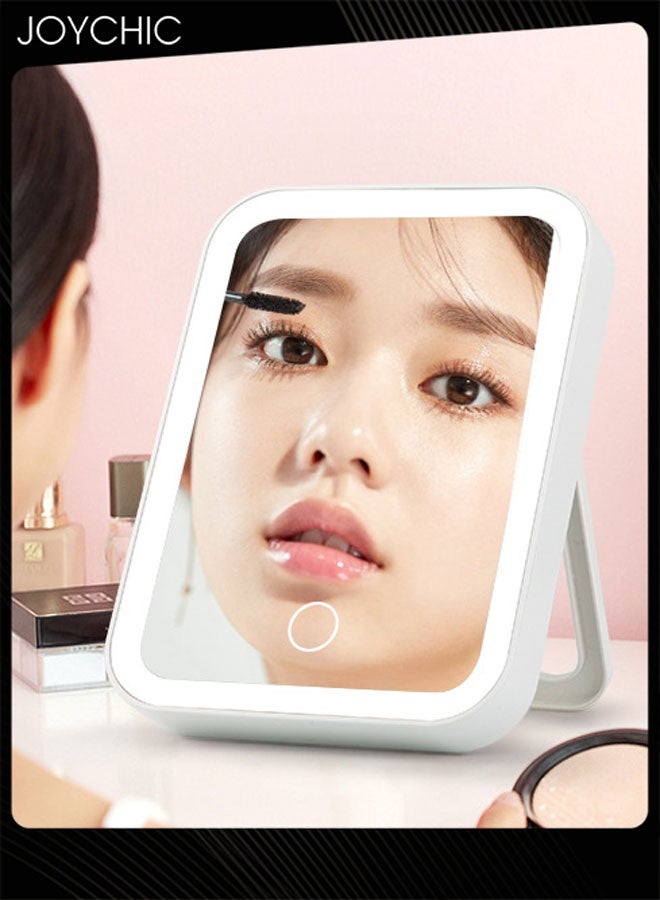 Joychic Women Vanity Mirror with Lights - LED Desk Mirror Touch Control 1 Color Lighting Modes USB Rechargeable  - Image 2