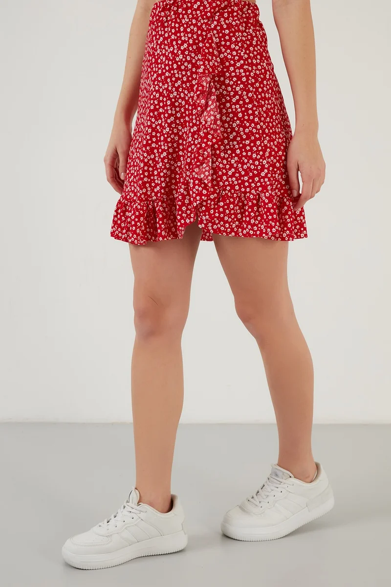 Lela Patterned Flounce High Waist Skirt Women's Skirt 5864152