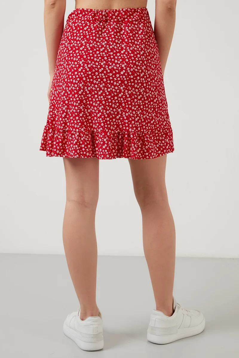 Lela Patterned Flounce High Waist Skirt Women's Skirt 5864152