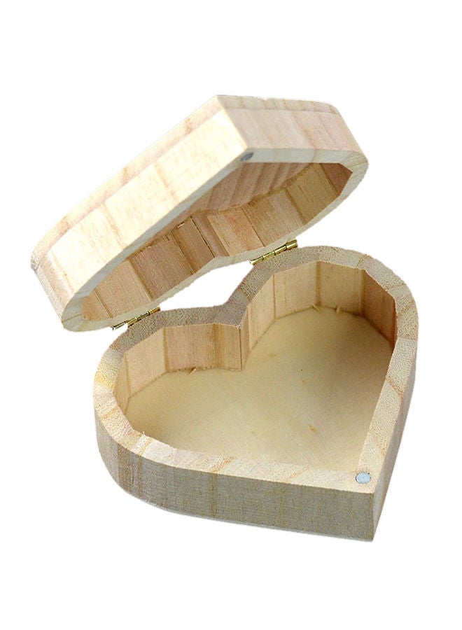 NIBEMINENT Heart Shape Storage Box Beige 10x8x4cm - Image 2