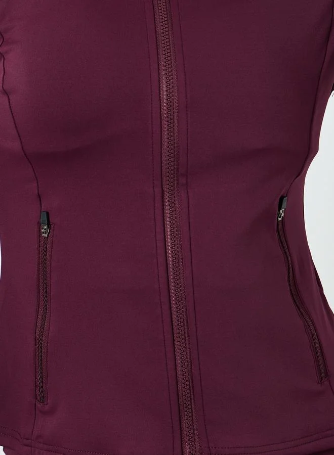 Styli Active  Pack of 3 - Low Back Sports Bra and Zip-Up Jacket with Leggings for Women | Best Price UAE