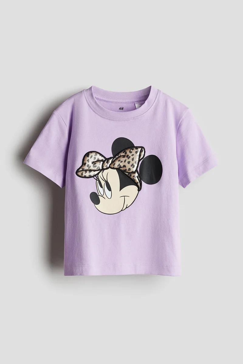 اتش اند ام Print-motif cotton T-shirt